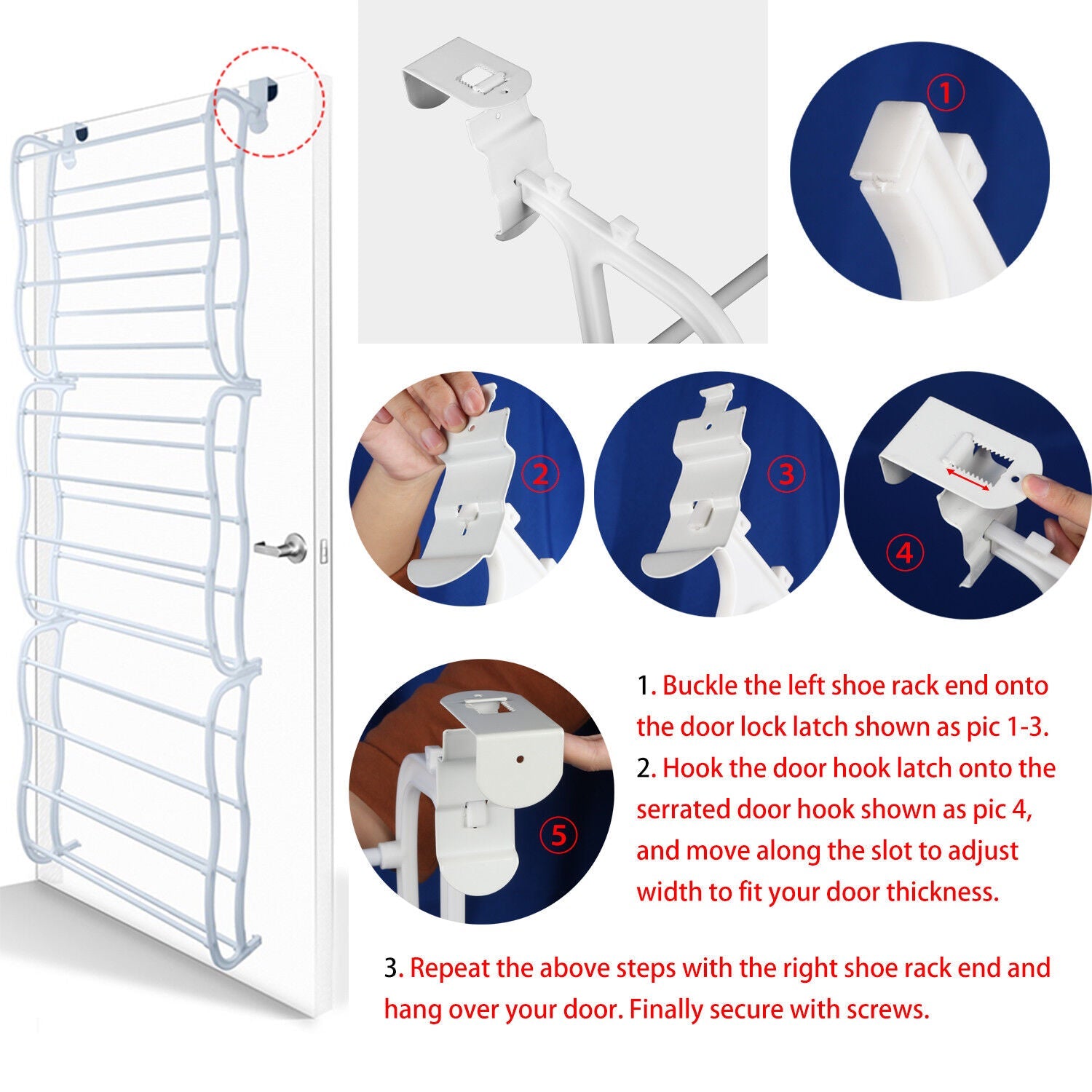 Wall Hanging Closet Shoes Organizer Over The Door Shoe Rack 36 Pairs