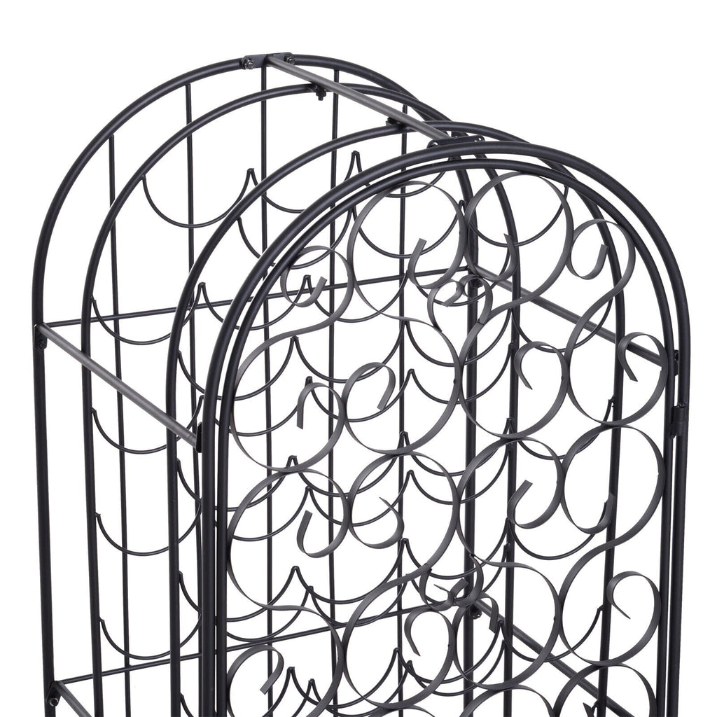 Freestanding Large Metal Wine Rack 35 Bottles Display Stand