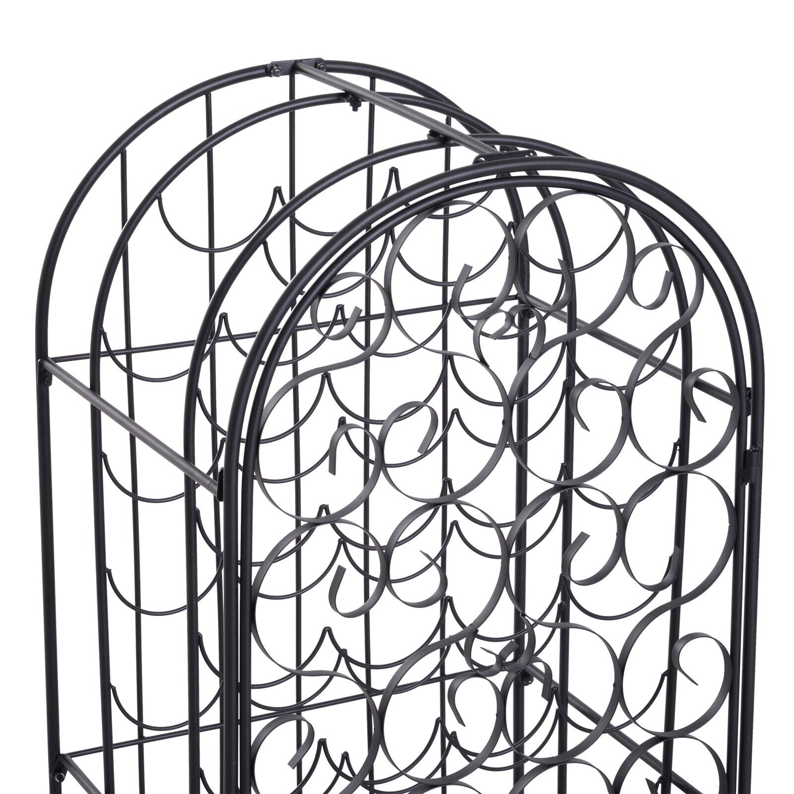 Freestanding Large Metal Wine Rack 35 Bottles Display Stand