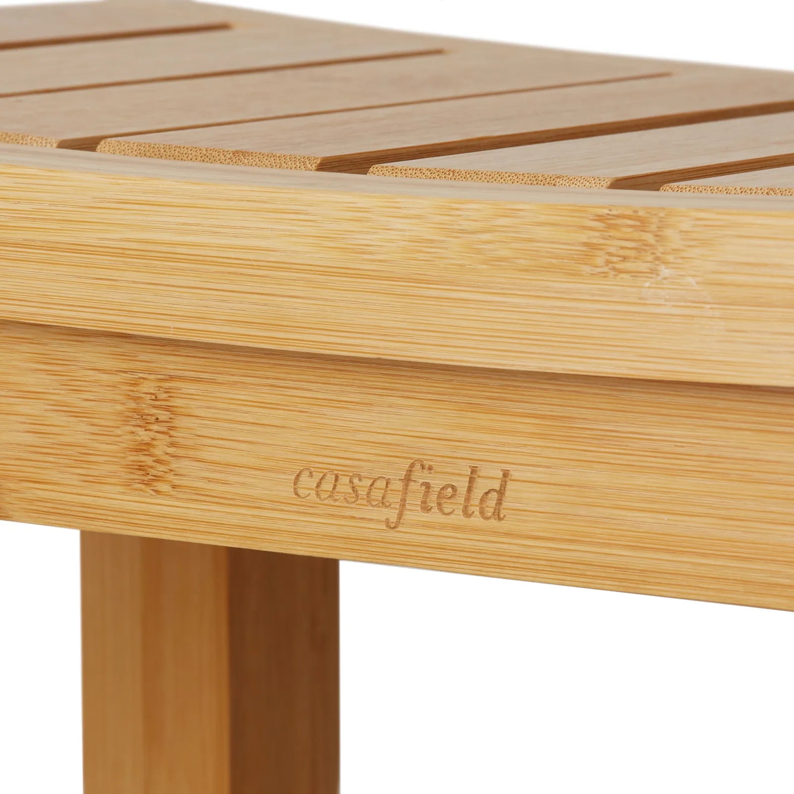 Natural Bamboo Bathroom Bench with Storage Shelf