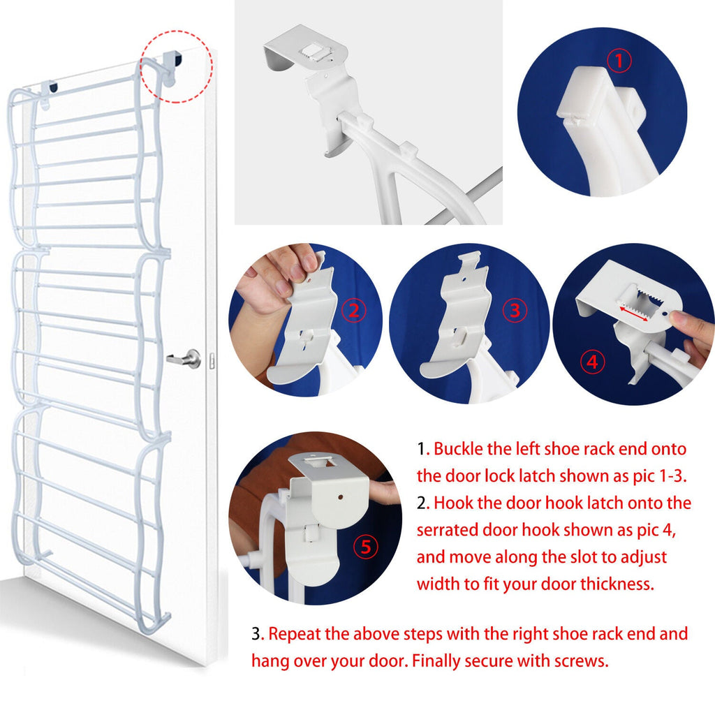 Wall Hanging Closet Shoes Organizer Over The Door Shoe Rack 36 Pairs