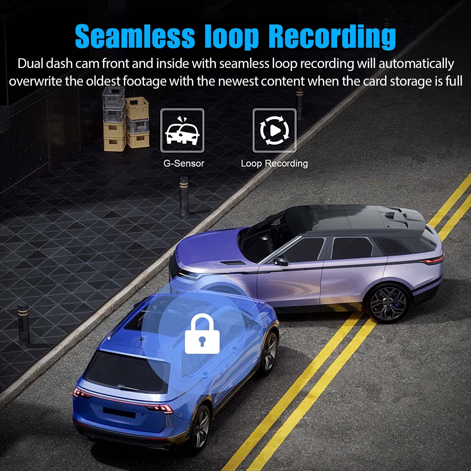 1080P Dual Lens HD Dash Cam For Card Front & Rear Recorder w/ G-Sensor
