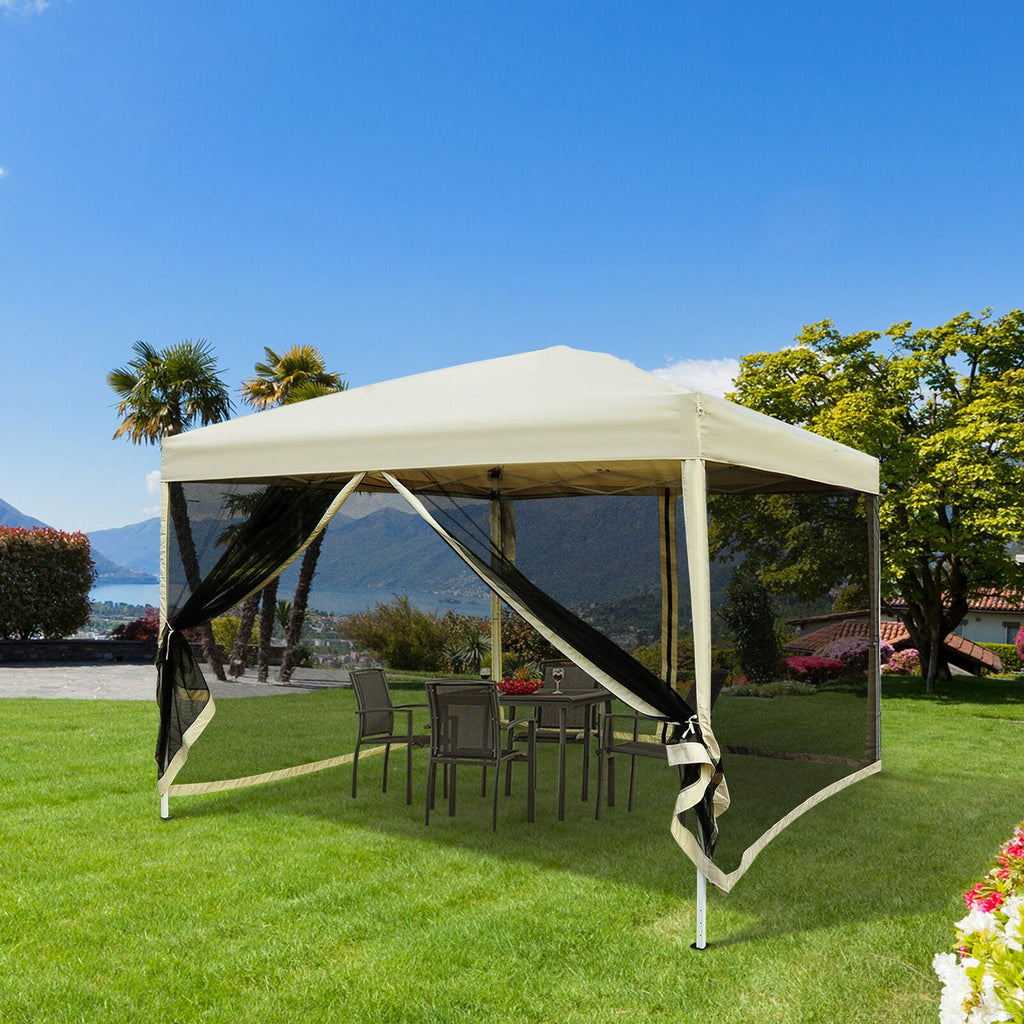 9.7'x9.7' Pop-Up Gazebo Canopy For Outdoor Events Party Wedding Market