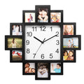 Wall Clock w/ Photo Frame 2-in-1 Decorative Display Family Gift