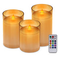 3-Piece Flameless LED Candles Realistic Flicker with Remote & Battery