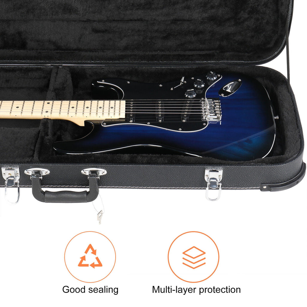 Electric Guitar Square Hard Case Black