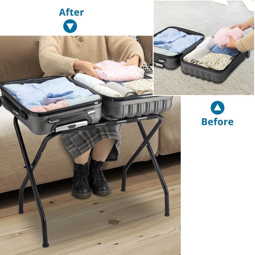Sturdy Metal Folding Luggage Rack Stand for Home Hotel