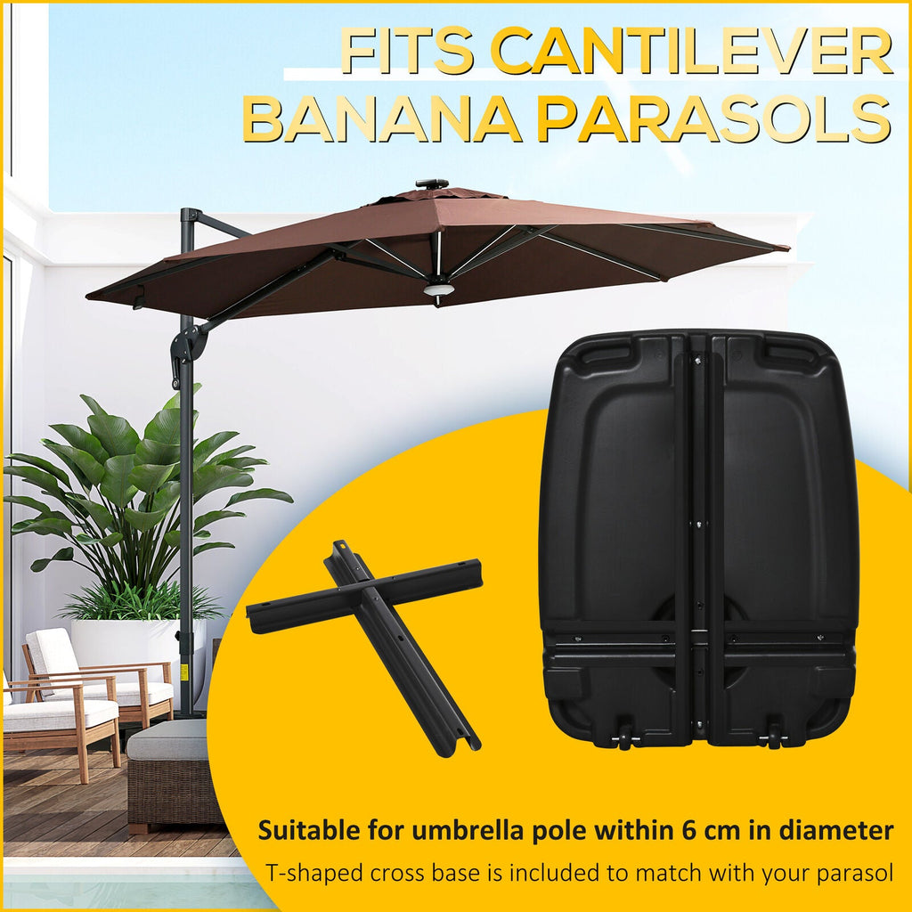 Mobile Cantilever Umbrella Base Stand Black