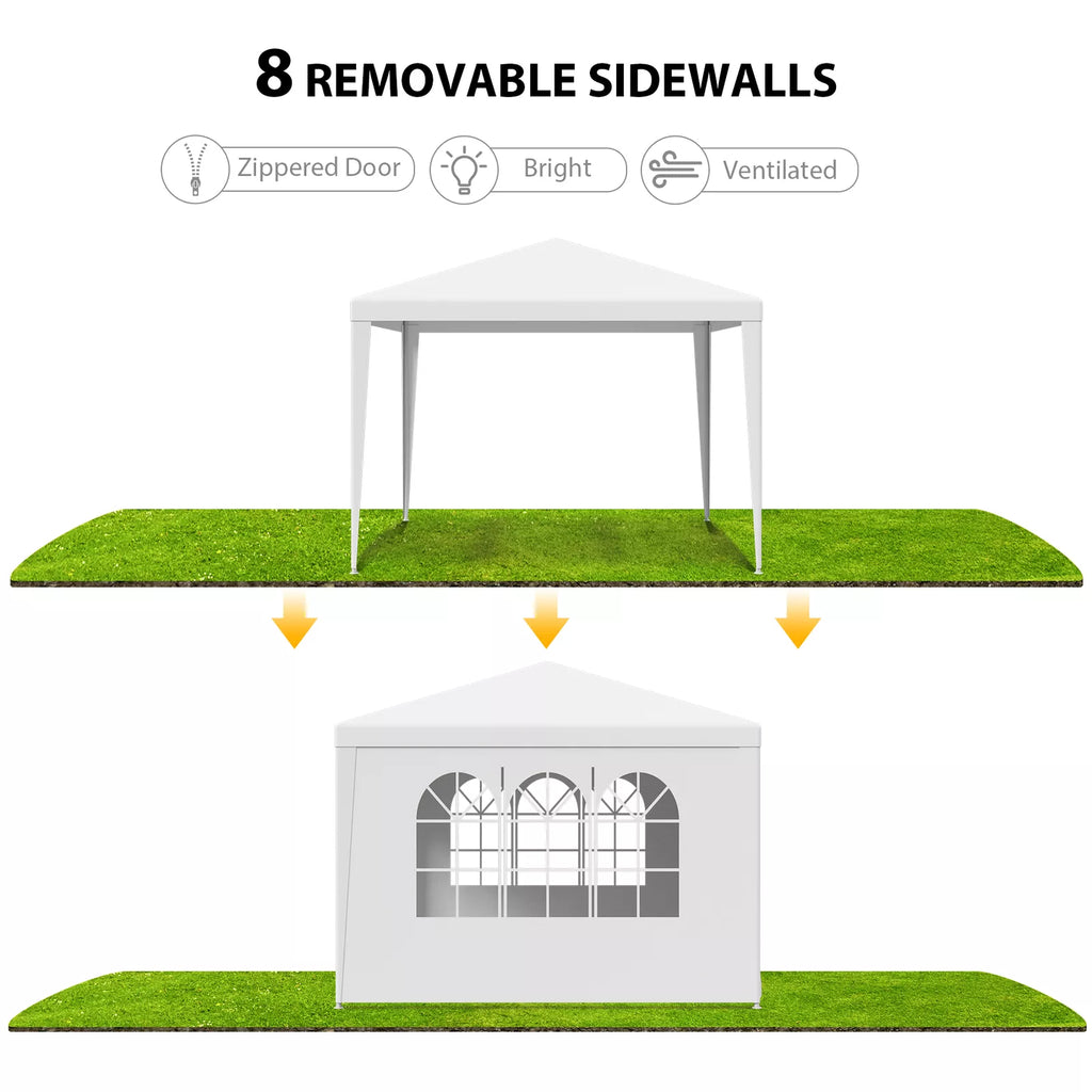 White 10'x10' Outdoor Canopy Party Tent Wedding Gazebo