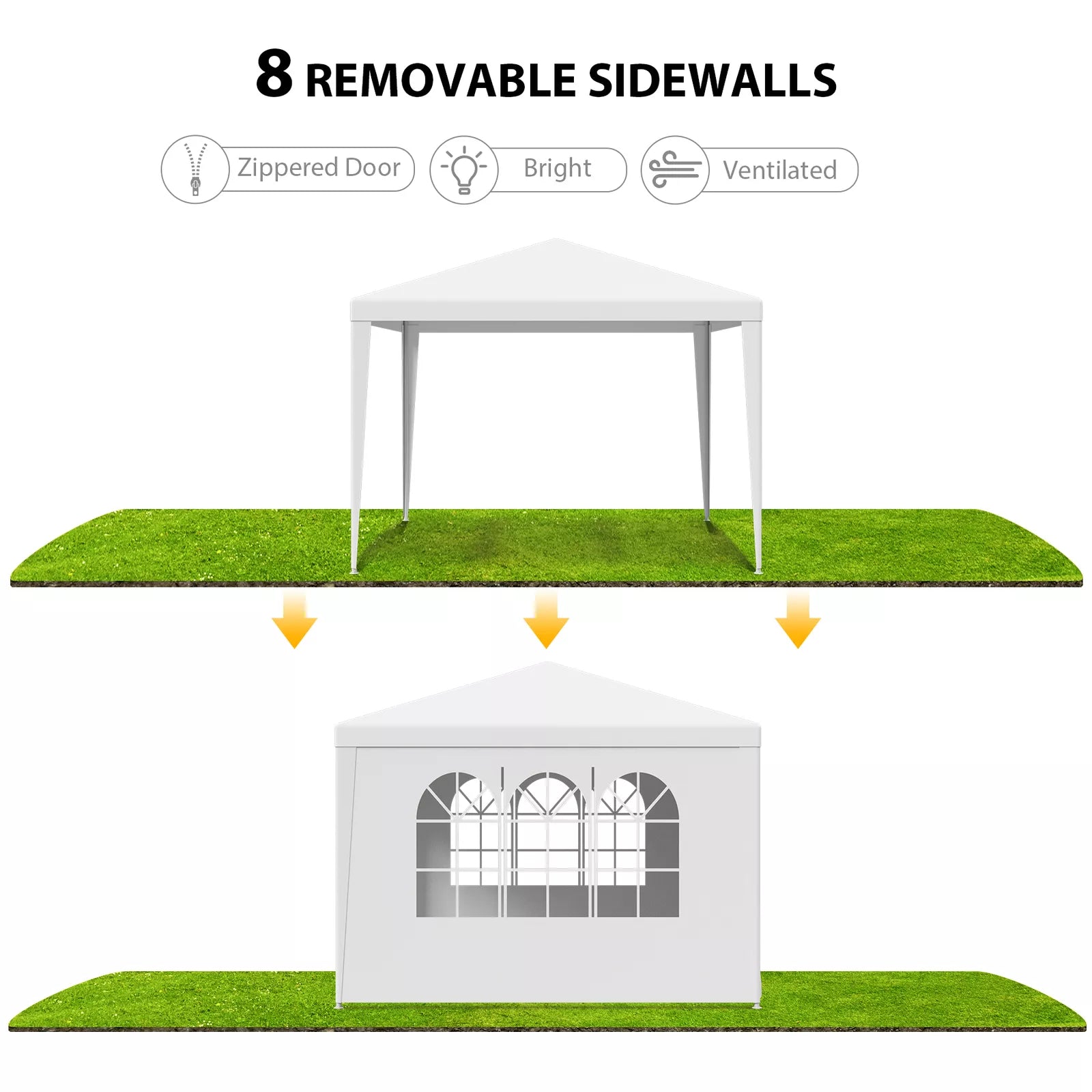 White 10'x10' Outdoor Canopy Party Tent Wedding Gazebo