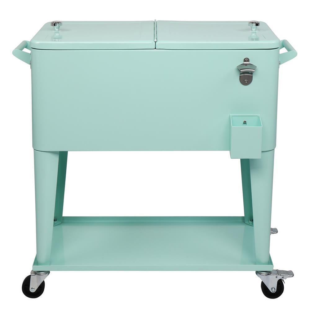 80 Quart Portable Outdoor Rolling Party Cooler Cart