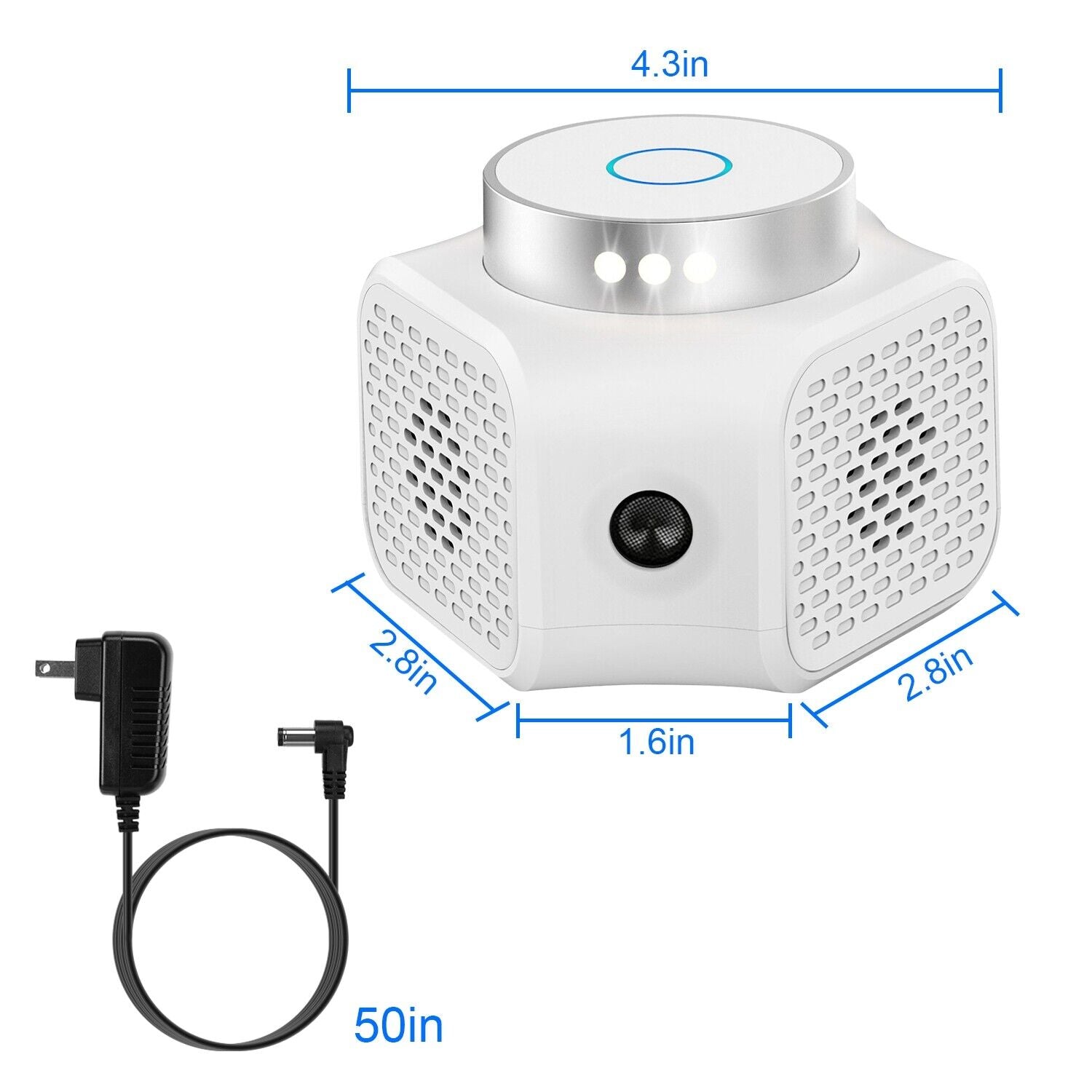 Ultrasonic Rodent Chaser for Indoor Pest Control - White