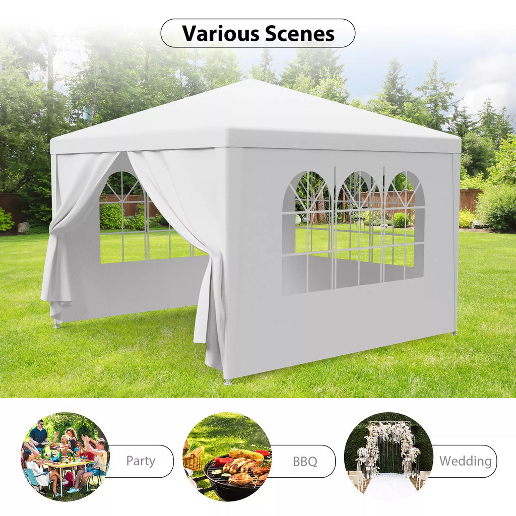 White 10'x10' Outdoor Canopy Party Tent Wedding Gazebo
