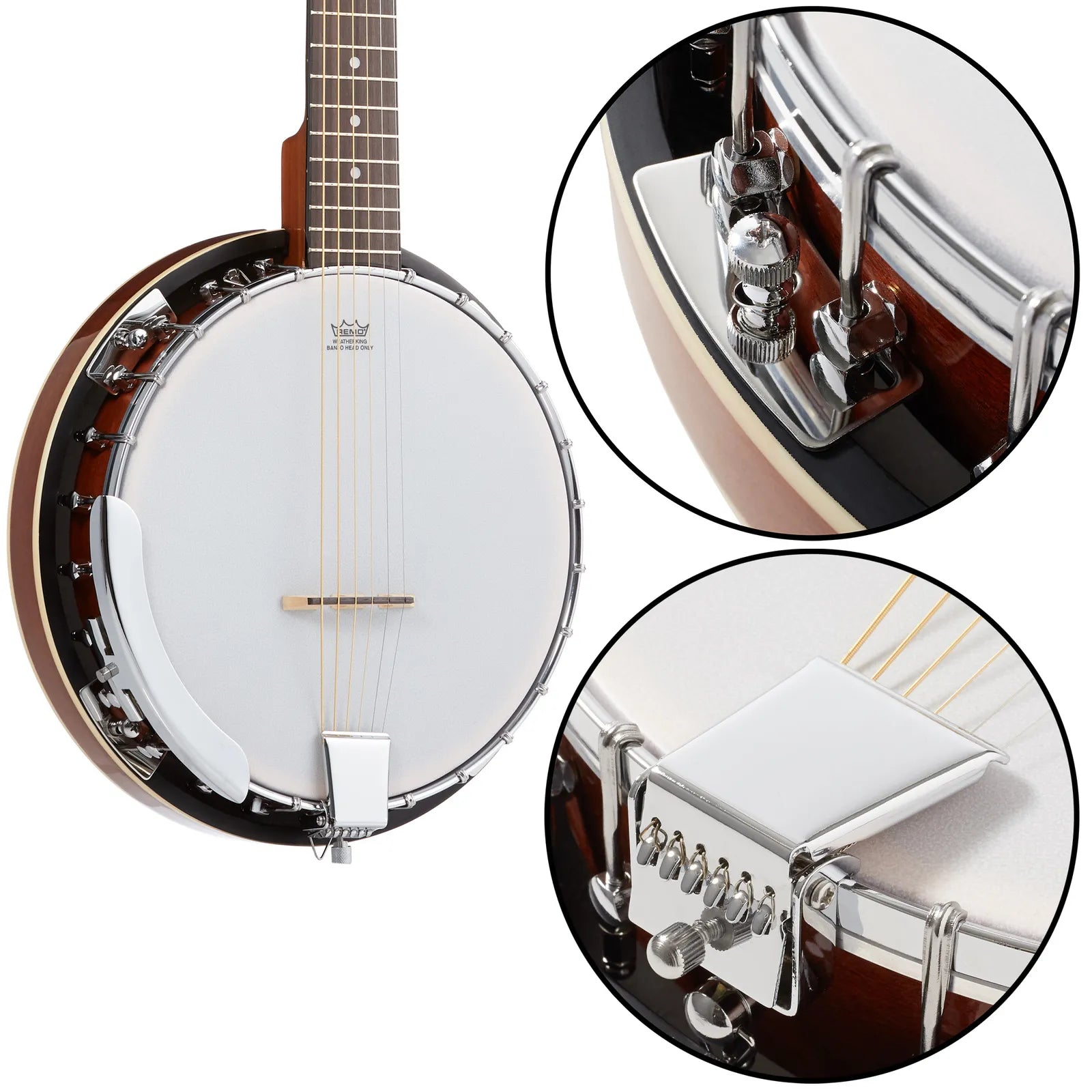 6-String Banjo with Mahogany Resonator Full-Size