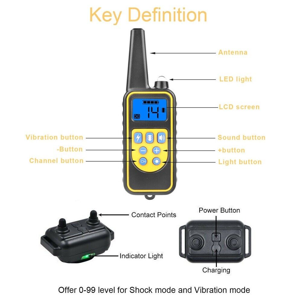 Rechargeable Remote Control Waterproof Dog Training Collar