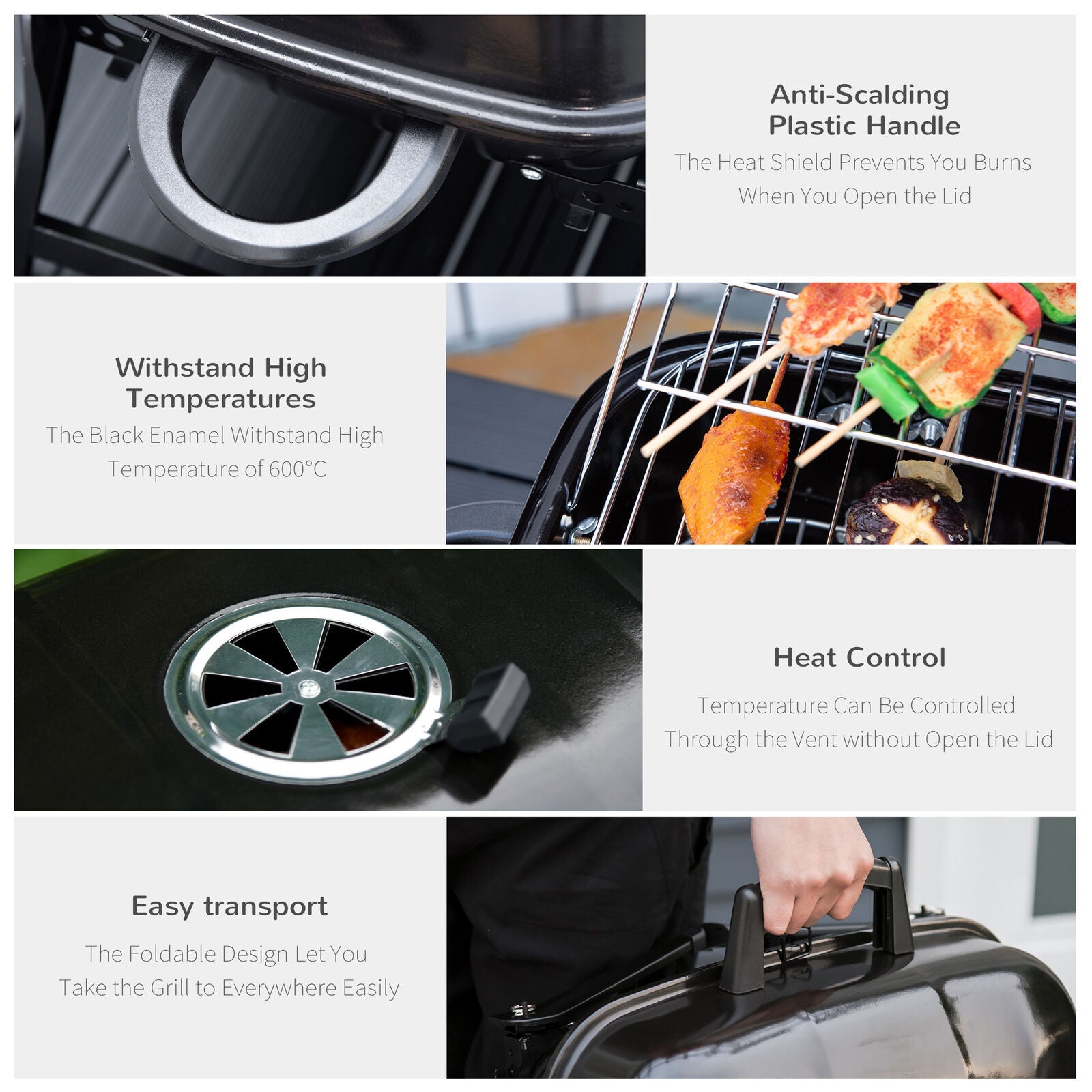 Tabletop Outdoor Charcoal Barbecue Grill Camping Picnic Cooker