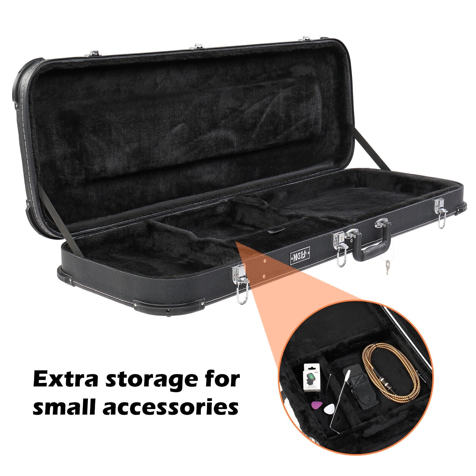 Electric Guitar Square Hard Case Black