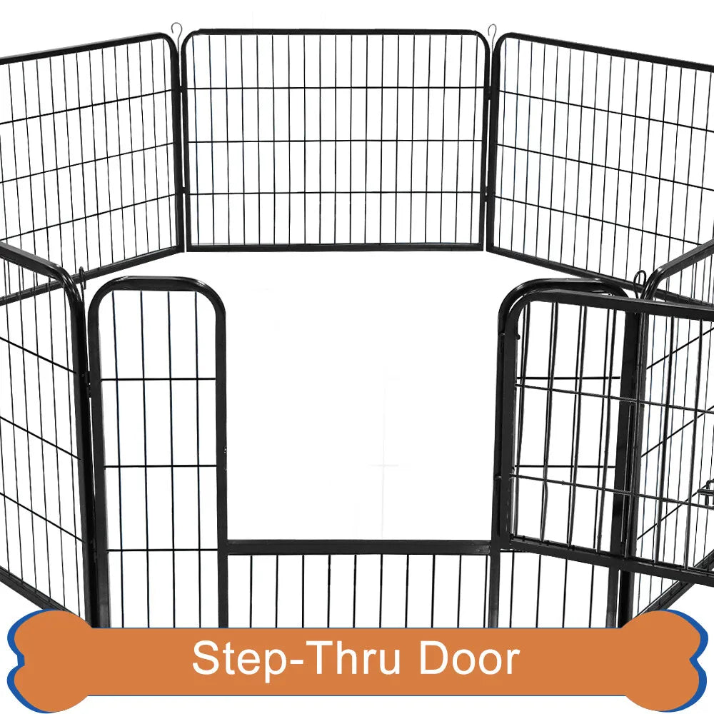 24" Metal Pet Playpen 16 Panel Fence Kennel Safe Exercise Enclosure