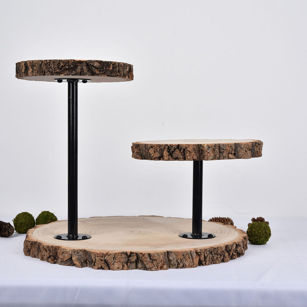 3-Tier 14 Inches Wooden Cupcake and Dessert Stand For Parties & Events