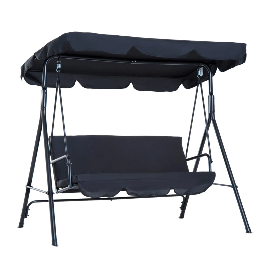 Outdoor 3-Seat Porch Swing Hammock with Canopy