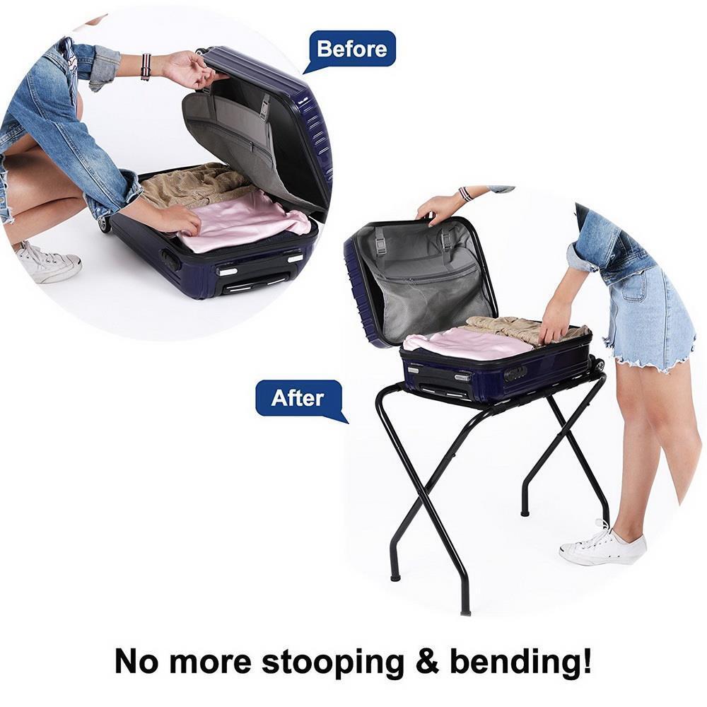 Sturdy Metal Folding Luggage Rack Stand for Home Hotel