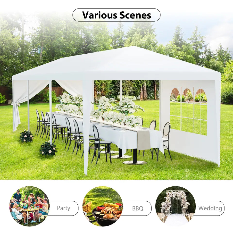 White Outdoor Gazebo Canopy Wedding Party Tent 10'x30'