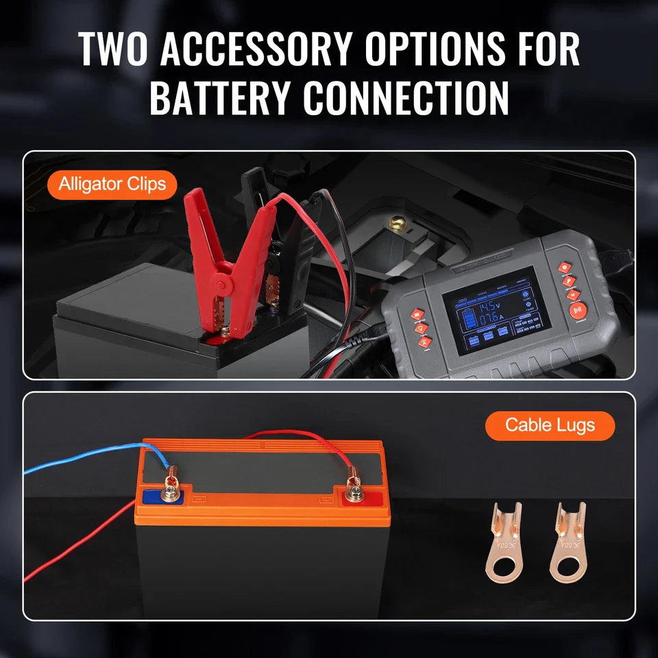 35A Smart Car Battery Charger LiFePO4 Lead Acid 6V 12V 24V LCD