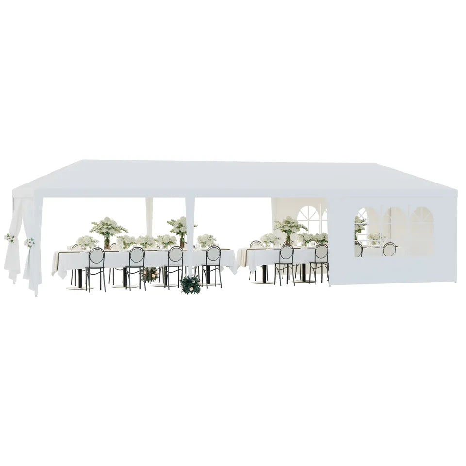 White Outdoor Gazebo Canopy Wedding Party Tent 10'x30'