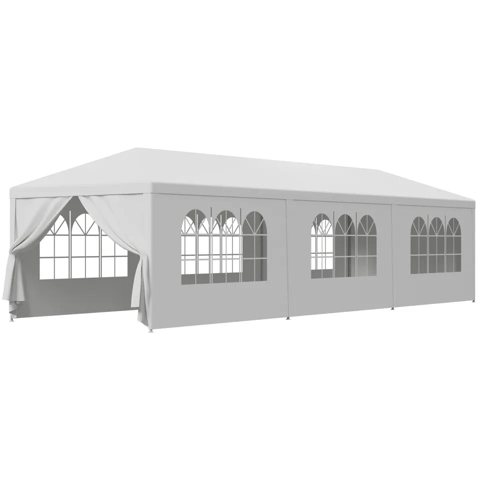 White Outdoor Gazebo Canopy Wedding Party Tent 10'x30'