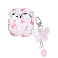 AirPods 4 Case Silicone Shockproof with Butterfly Keychain – Pink