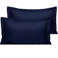 NTBAY 2 Pack 500 Thread Count Egyptian Cotton Oxford Pillowcases – Navy 50x90 cm